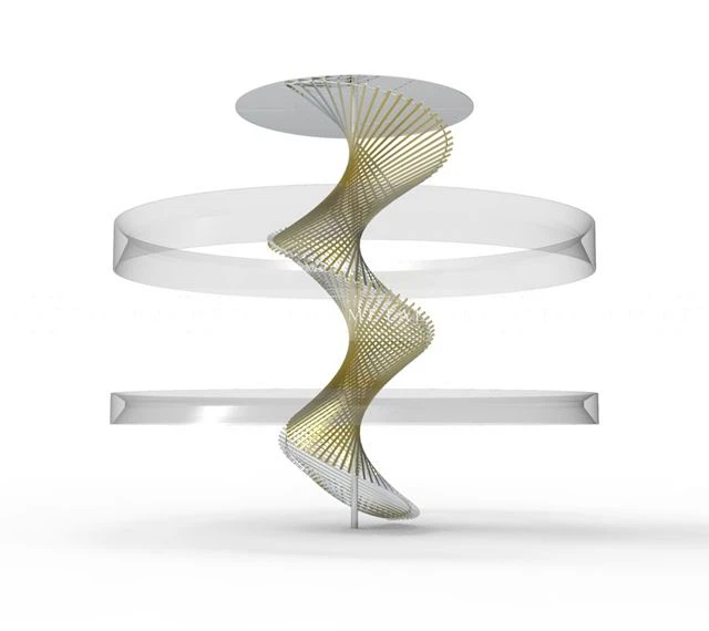 Γλυπτική αίθριου από ανοξείδωτο χάλυβα