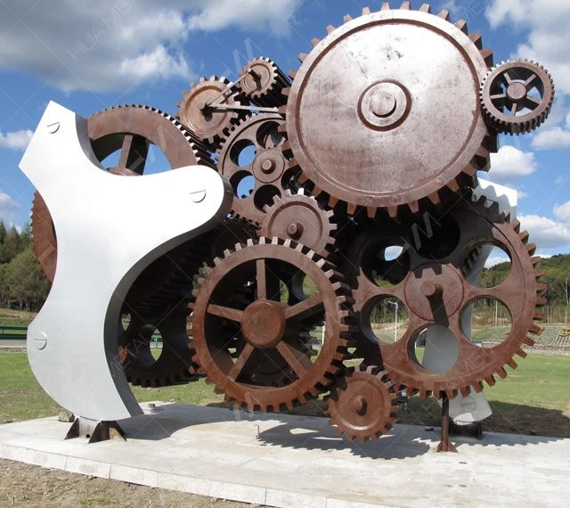 Spray painted steel art sculpture 02